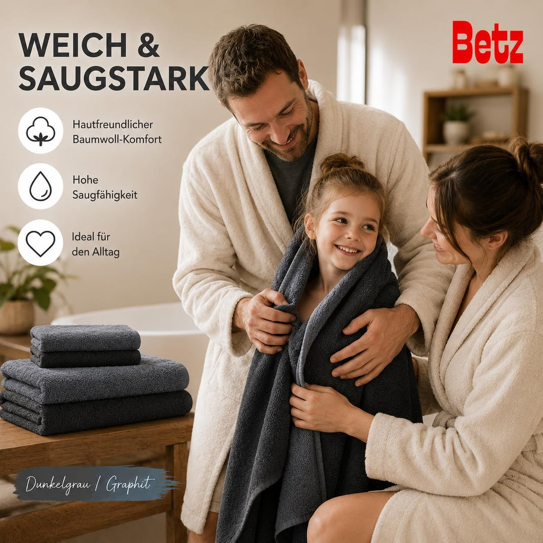 Betz 12 TLG. Handtuch Set Berlin 100% Baumwolle 2 Liegetücher 4 Handtücher 2 Gästetücher 2 Seiflappe