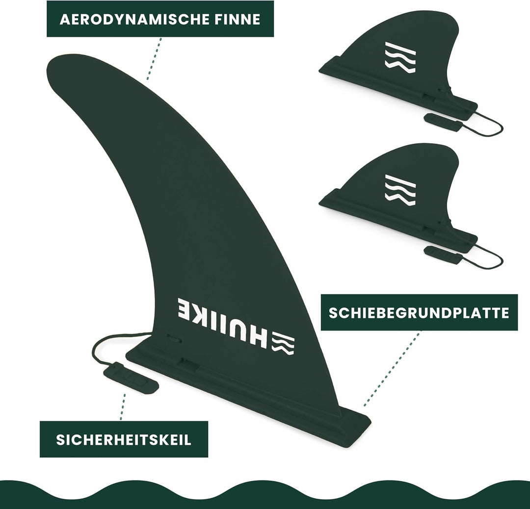 HUIIKE Sup Finne Stand Up Paddle 3 Stück Abnehmbare Ersatz Finne Sup mit Sicherheitsschloss, Stand U