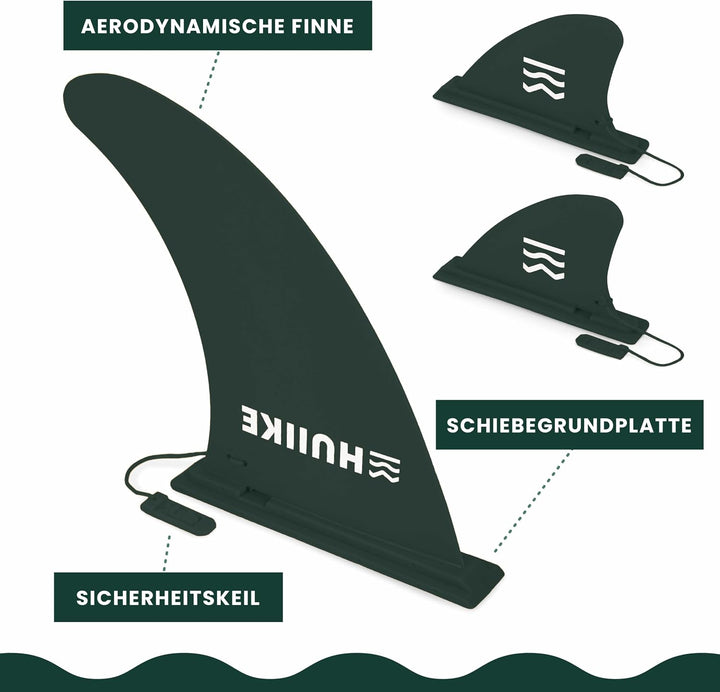 HUIIKE Sup Finne Stand Up Paddle 3 Stück Abnehmbare Ersatz Finne Sup mit Sicherheitsschloss, Stand U