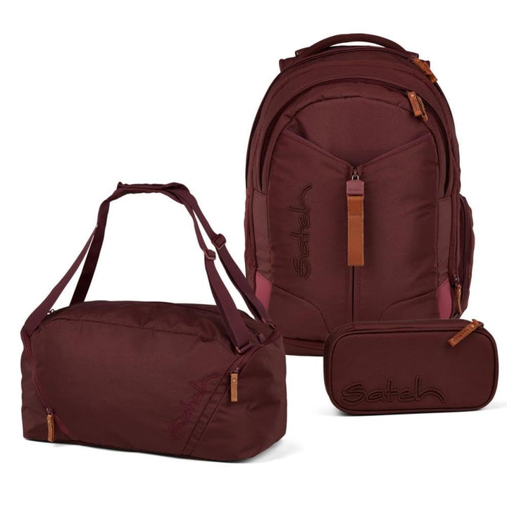 Satch Match Schulrucksack Set 3tlg. inkl. Schlamperbox und Sporttasche Nordic Ruby Skandi Edition, N