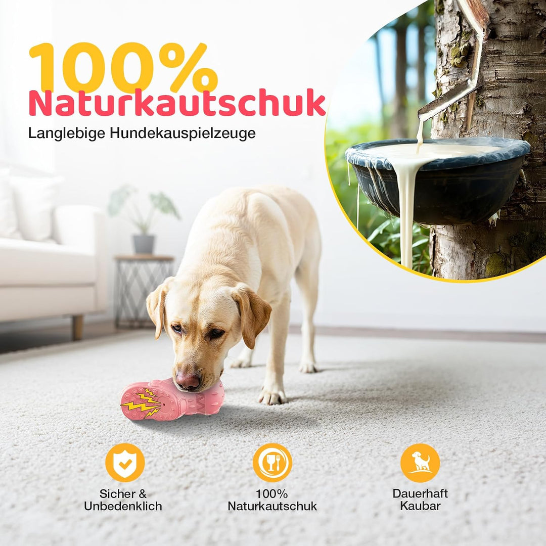 RUXAN Hundespielzeug, Saubere Hundezähne, Hundespielzeug, Kauspielzeug aus Naturkautschuk für Kleine