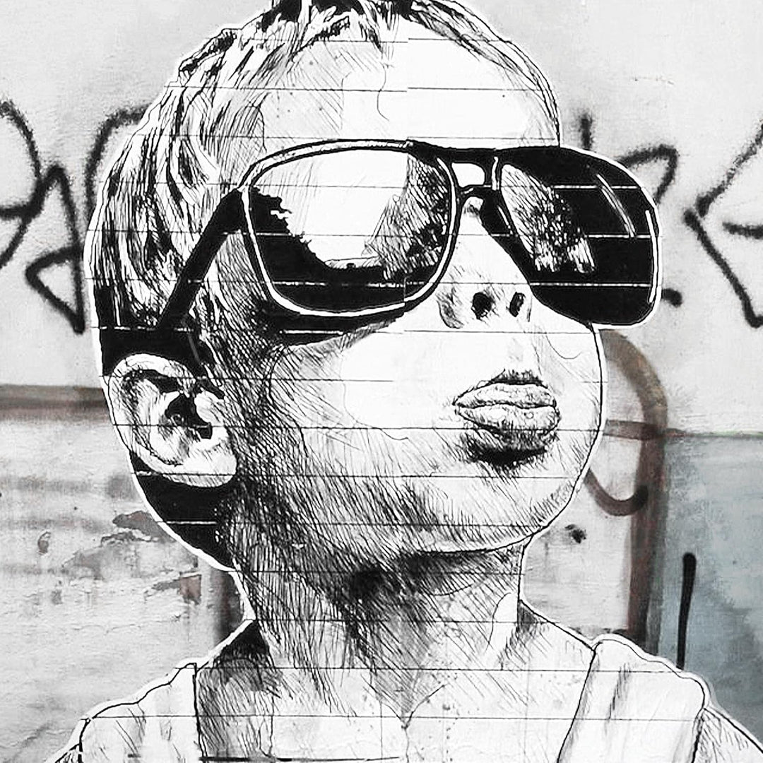 Novart Wandbilder Set Banksy Collage - KOMPLETT AUFHÄNGFERTIG - Made in Germany - Moderne Bilder Woh