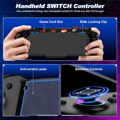 Elegamefy Switch Pro Controller, Handheld Switch Controller mit Turbo/1000mAh/6-Achsen-Gyro/Vibratio