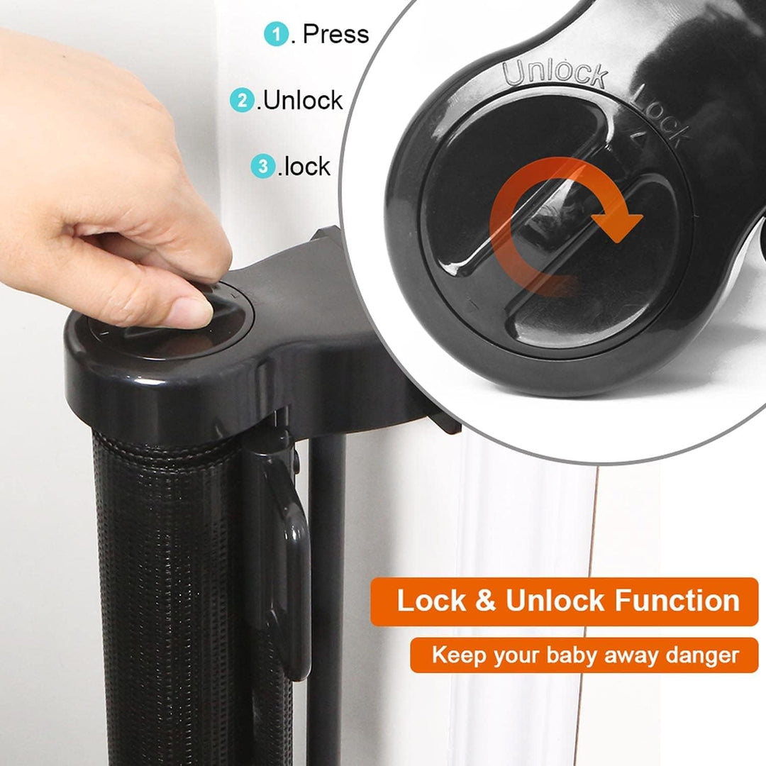 Treppenschutzgitter Türschutzgitter Ausziehbar 0-150 cm,Einziehbares Babygitter Schutzgitter Treppe