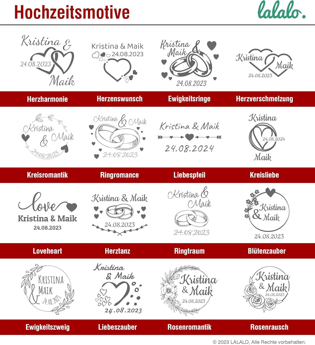 LALALO Leonardo Keksdose mit Gravur als Hochzeit Geschenk, Keksglas/Bonbonglas personalisiert als Ho