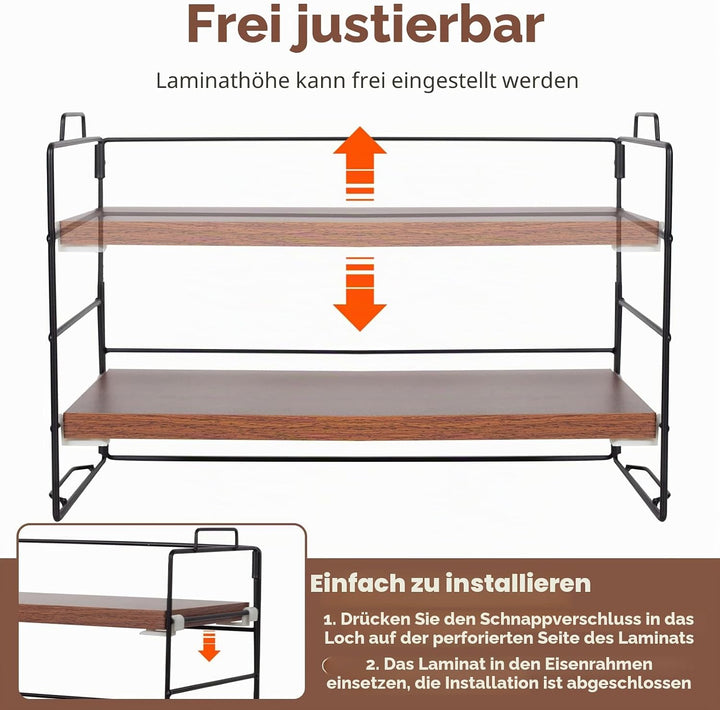 powerking Schreibtisch Regal Organizer, 2-Tier Desktop Regale, justierbare Bücherregal Speicher Rack