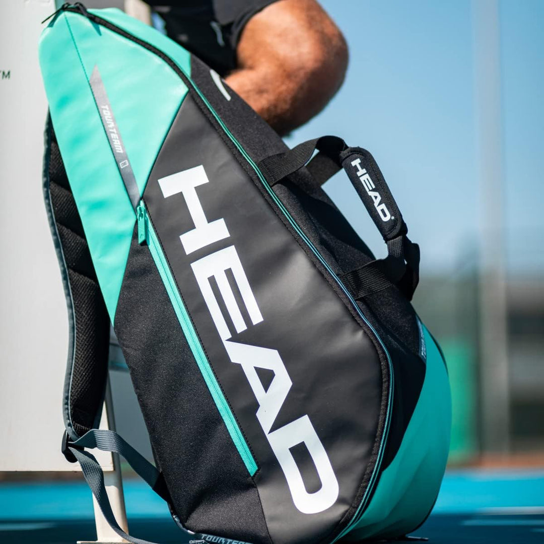 HEAD Unisex – Erwachsene Tour Racquet Bag M Tennistasche 6R Schwarz/Mint, 6R Schwarz/Mint