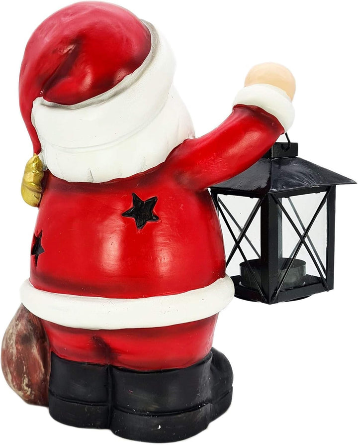 Wichtelstube-Kollektion 25cm Weihnachtsmann Dekofigur mit Laterne Weihnachtsdeko aussen Garten