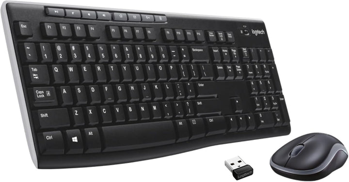 Logitech MK270 Kabelloses Set mit Tastatur und Maus für Windows, US QWERTY-Layout - Schwarz