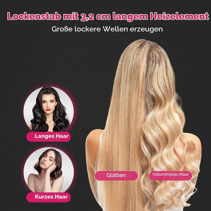 NOVUS 32 mm Lockenstab Keramik: Glätteisen und Lockenstäbe 2 in 1, 5 Einstellbare Temperaturen Welle