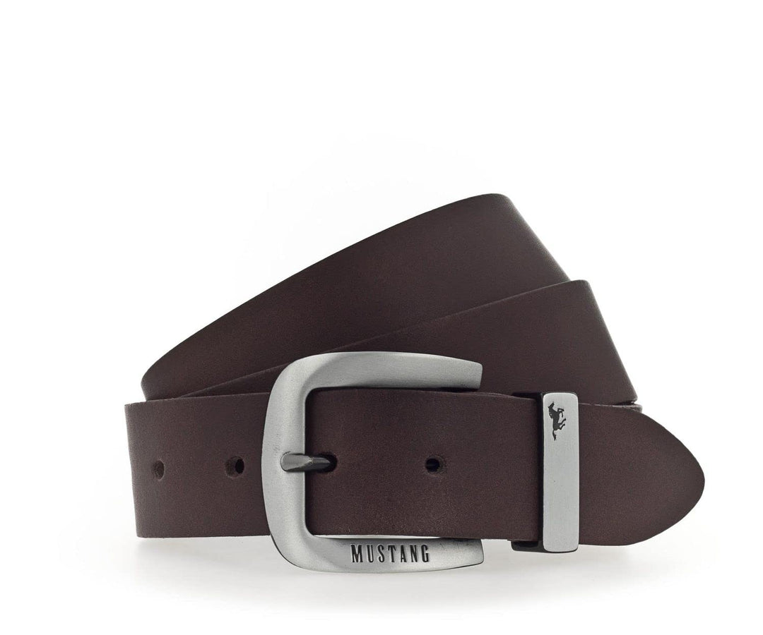 MUSTANG Herren Ledergürtel MG2103L15 35mm Gürtelbreite Braun Schwarz 80-115cm W95 Dark Brown 0691, W