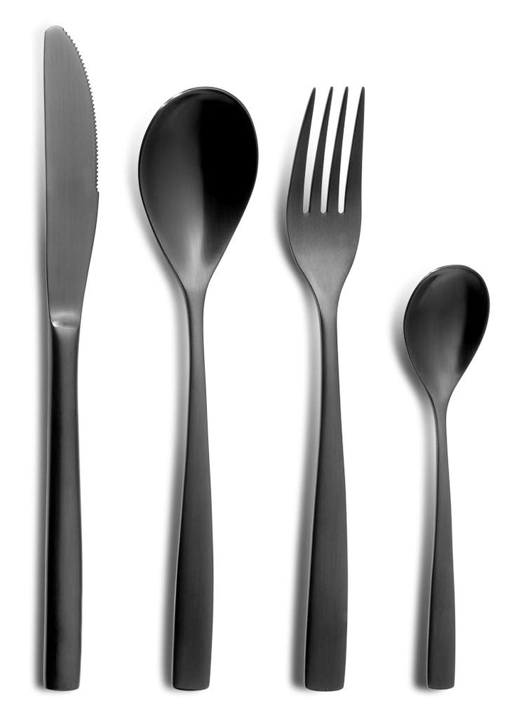 Topkapi Gourmet-Küche - 6325 Schwarz – Besteck Black Kaiser, 24-tlg Besteck-Set, Edelstahl in Farbe