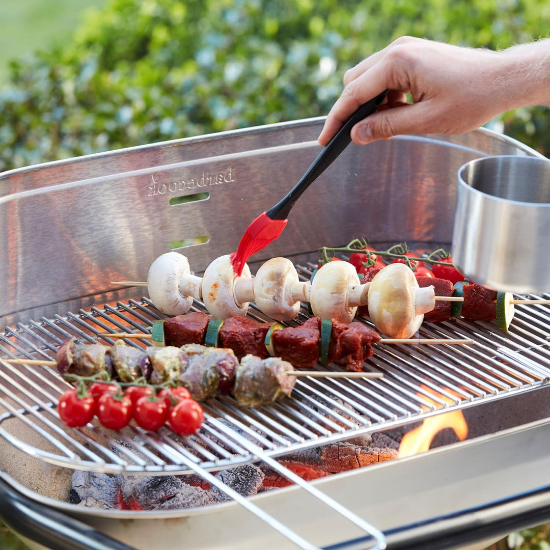 Barbecook Loewy 55 Holzkohlegrill BBQ mit Windschutz aus edelstahl, Grillen für 10 Personen, 60x35x1