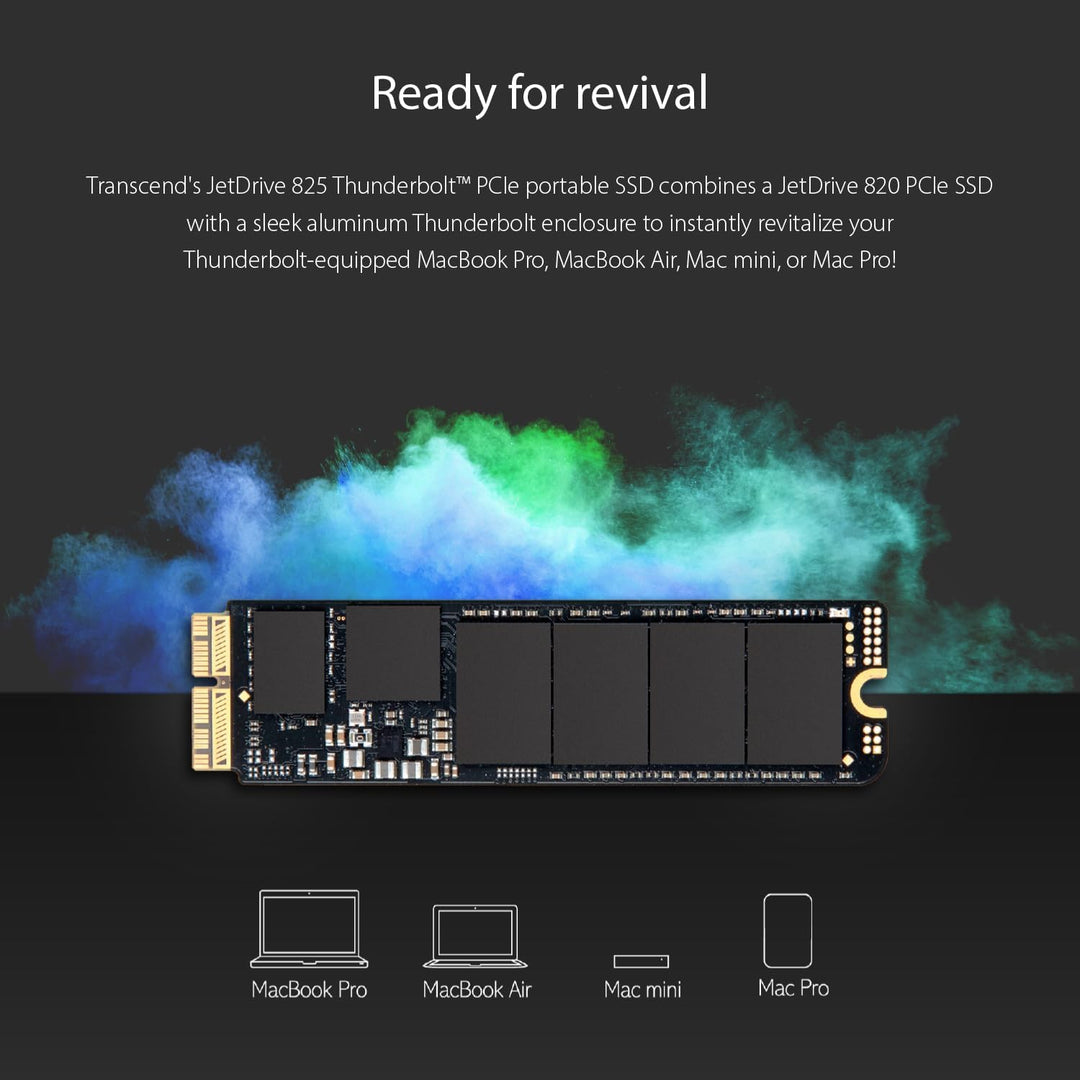 Transcend 960 GB JetDrive JDM 825 Thunderbolt AHCI PCIe™ Portable SSD TS960GJDM825 Mit Thunderbolt-G