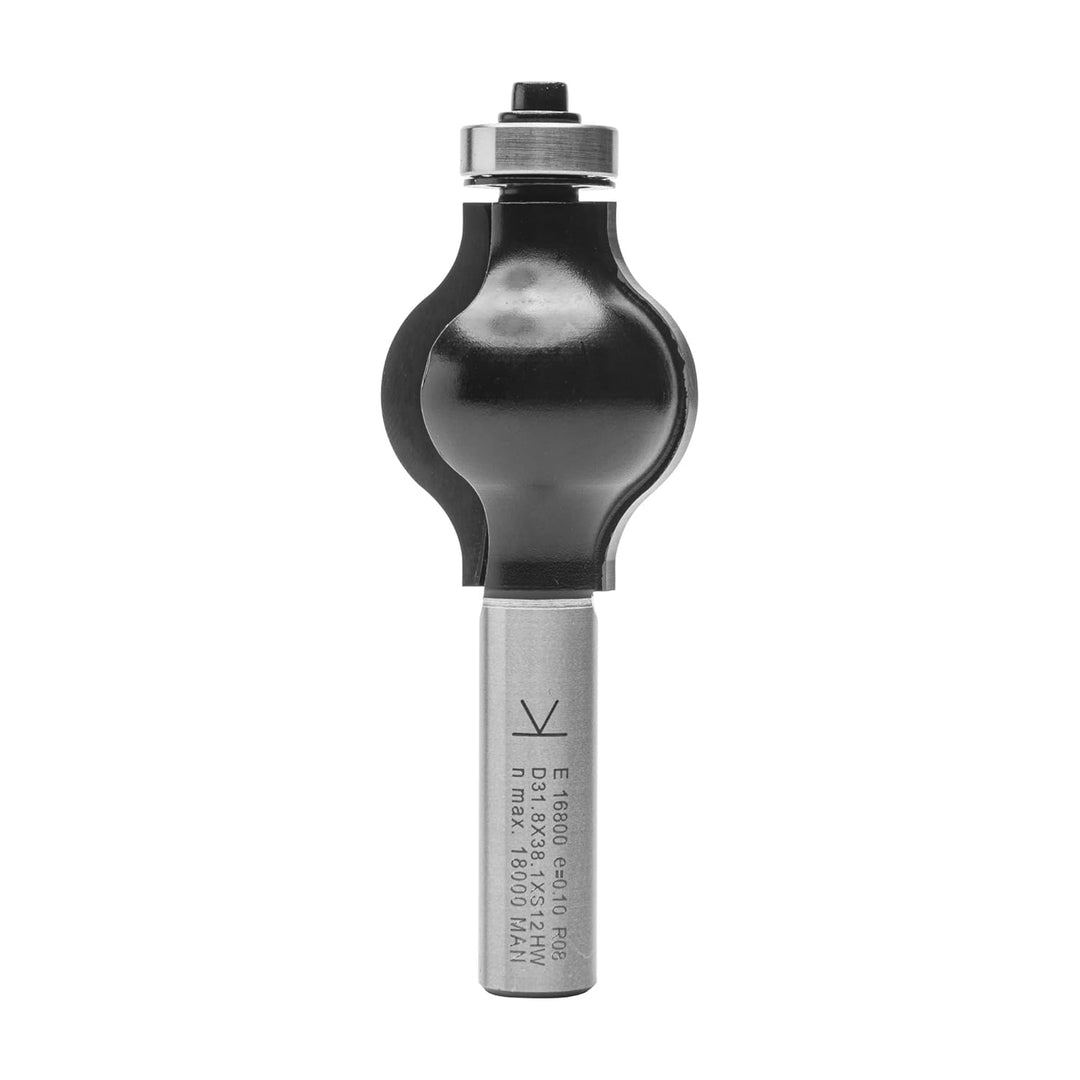 ENT 16800 Handlauf-Fräser Profil 3 HW, Schaft (S) 12 mm, Durchmesser (D) 31,8 mm, NL 38,1 mm, R1 9,5