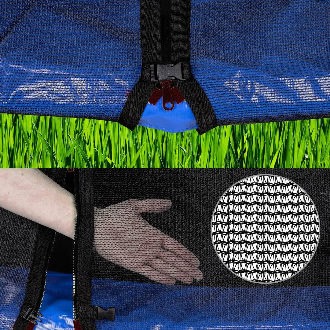 Trampolin Sicherheitsnetz Ersatznetz (für Trampolingestell 305cm mit 8 Stangen, Schwarz/Blau) 305 /
