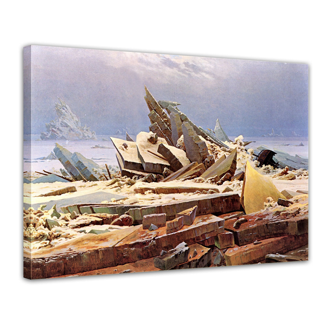 Bilderdepot24 Bild auf Leinwand | Caspar David Friedrich Das Eismeer in 80x60 cm als Wandbild | Wand