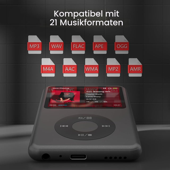 Innioasis Y1 Kinder MP3 Player - Zeitlose Klasse: 128 GB, Bluetooth, Video-Player, Hörbücher, FM-Rad