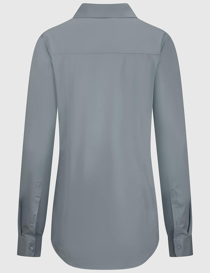 Tapata Damen Button Down Shirts Klassisch Fit Lange Ärmel Blusen Stretch Tops für Arbeit Business Ca
