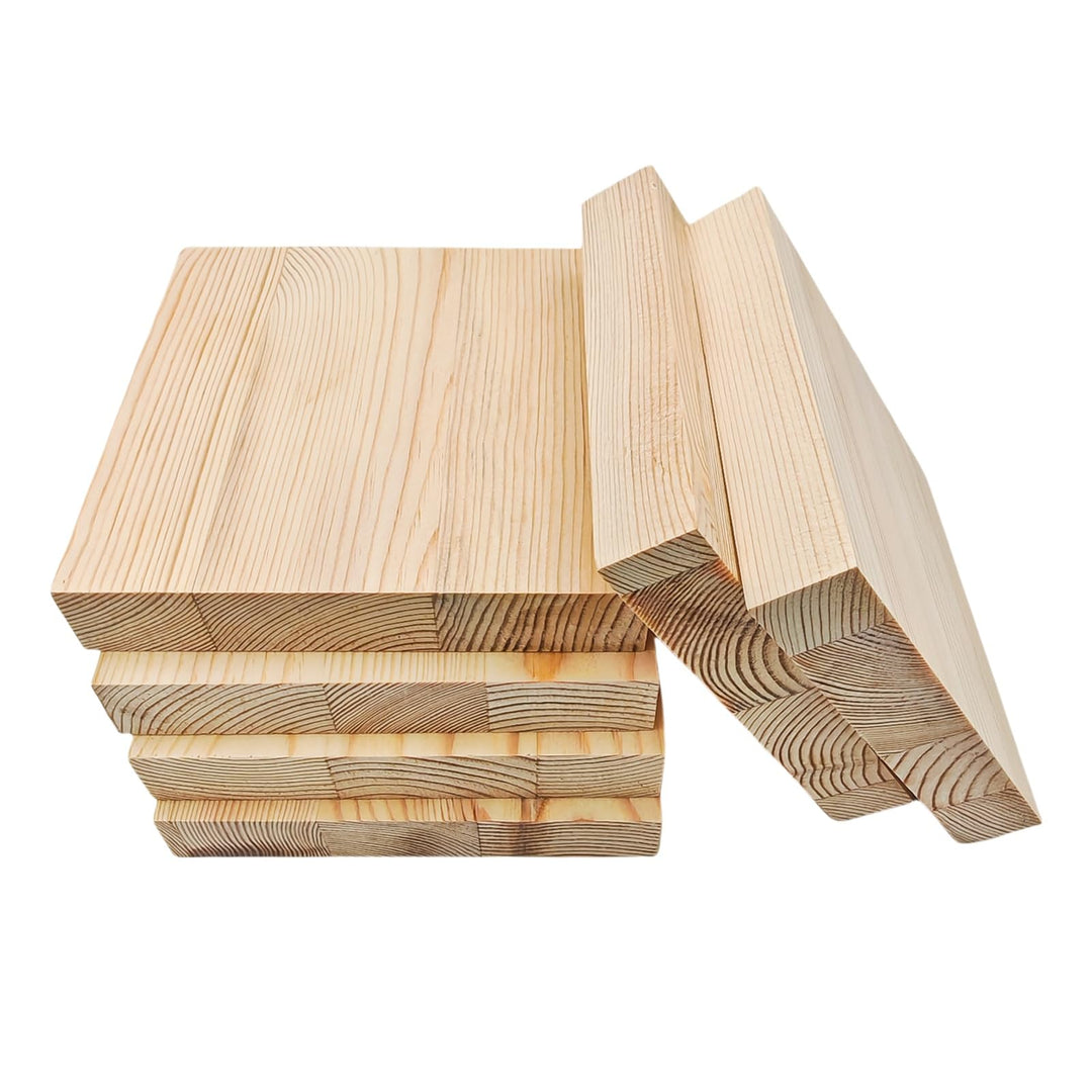 Unlackierte quadratische Holzblöcke zum Basteln, 15 x 15 x 2,5 cm, blanko, Kiefernholzbretter für Ho