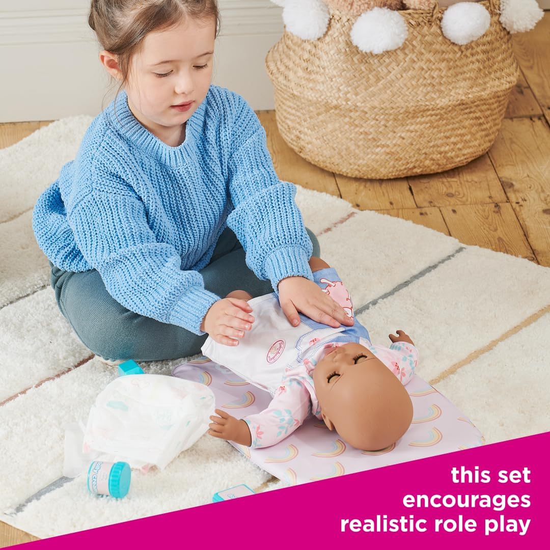 Casdon Changing Mat Set, Dolls Changing Mat & Care Set for Children Aged 3+, Includes Reusable Nappy
