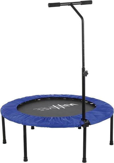 MAXXMEE Fitness Trampolin | Höhenverstellbarer Haltestange | Schnell und Leicht auf- und abbaubar -