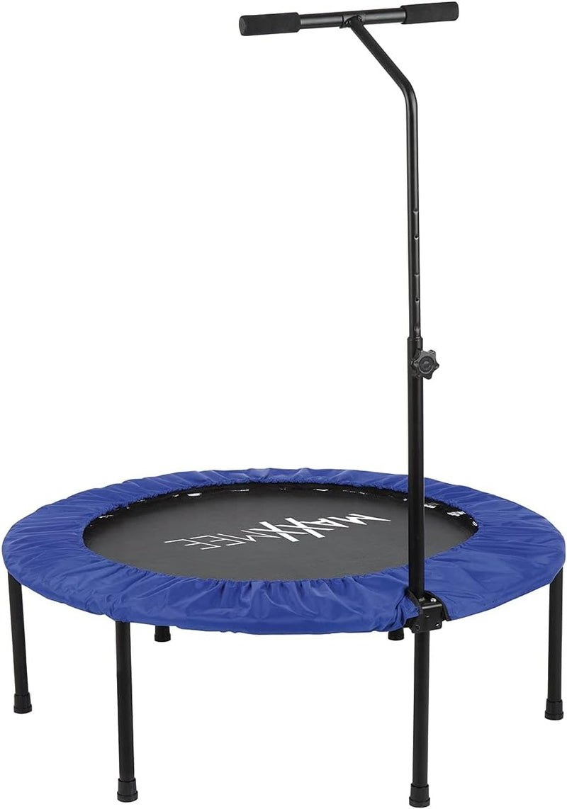 MAXXMEE Fitness Trampolin | Höhenverstellbarer Haltestange | Schnell und Leicht auf- und abbaubar -