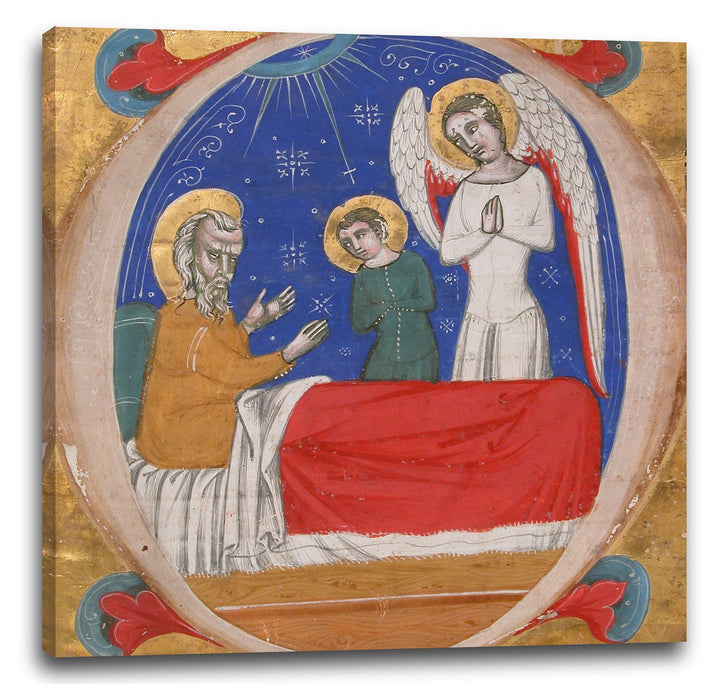 Printed Paintings Leinwand (70x70cm): Mitte des 14. Jahrhunderts - Handschrift Illumination mit Tobi