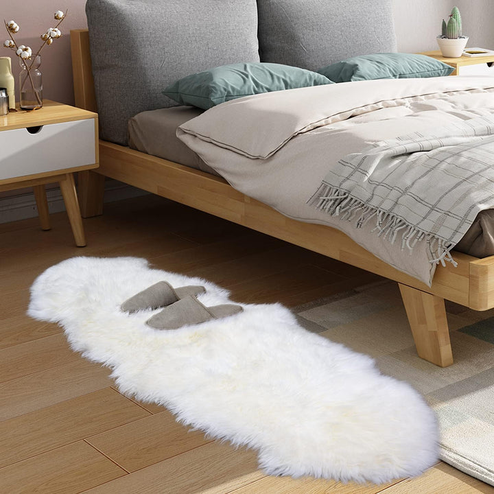 MH MYLUNE HOME Lammfell Teppich Schaffell echt gross 170cm x 60cm schafsfelle weiche und Flauschige