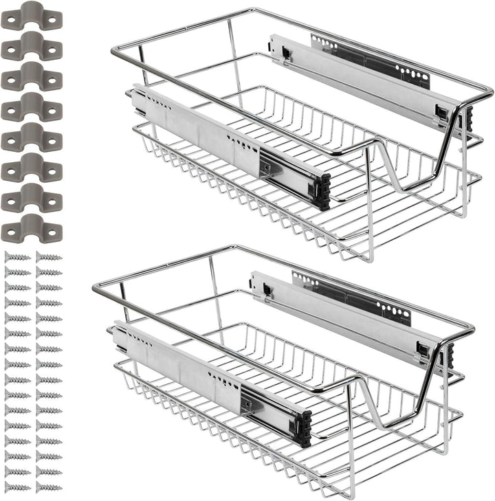 Ikodm Teleskopschublade 6X30cm Küchenschublade, Schrankauszug,Küchenschrank Auszug Nachrüsten,Küchen