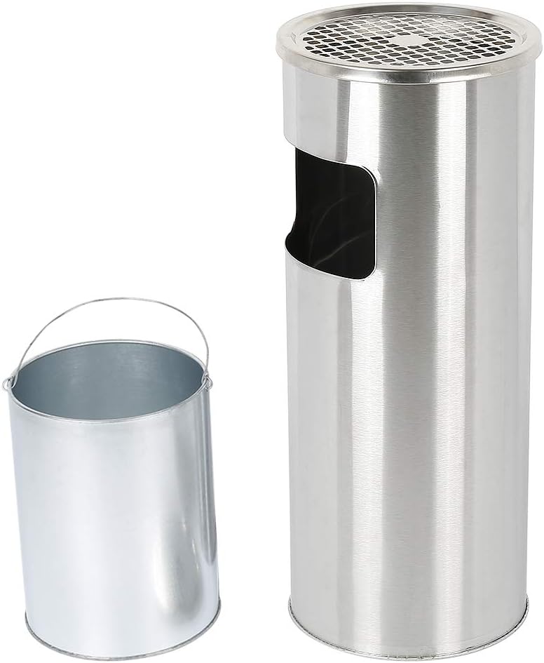 XUANYU 2er-Set 30 liter Mülleimer mit Aschenbecher Standaschenbecher für Draussen Herausnehmbarem Ab