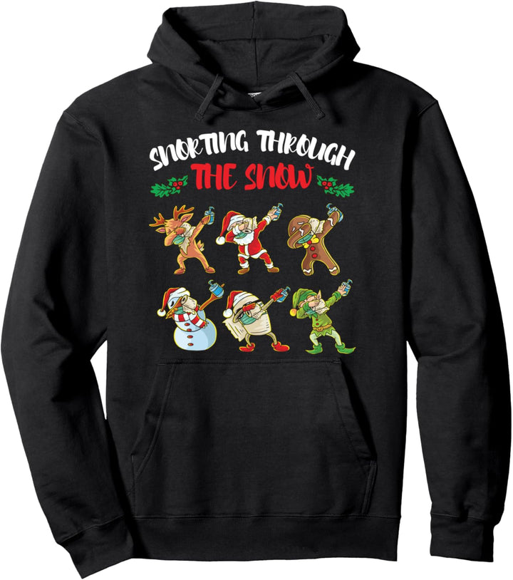 Merry X-Mess Maske Dabbing Santa Claus Rudolph Elf Christmas Pullover Hoodie