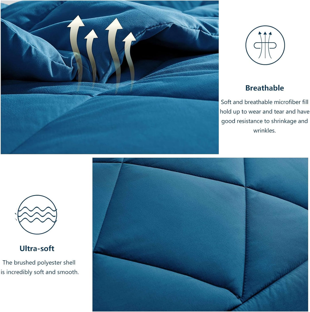 WAVVE Bettdecke 200x200 cm Ganzjahresdecke 4 Jahreszeiten, Steppdecke 300gsm Mikrofaser 200x200cm, S