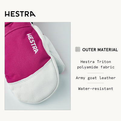 HESTRA Army Leather Heli Ski Jr. Mitt pink 4, pink 4