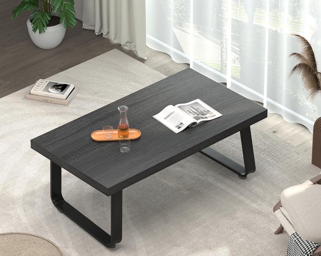 HSH Couchtisch Wohnzimmertisch aus Holz Metallgestell Kaffeetisch Sofatisch Teetisch Beistelltisch f