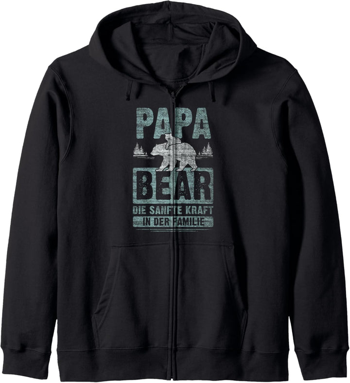 Papa Bear, 1 Bären-Welpe, Spruch für Papa 1 Kind, Vatertag Kapuzenjacke