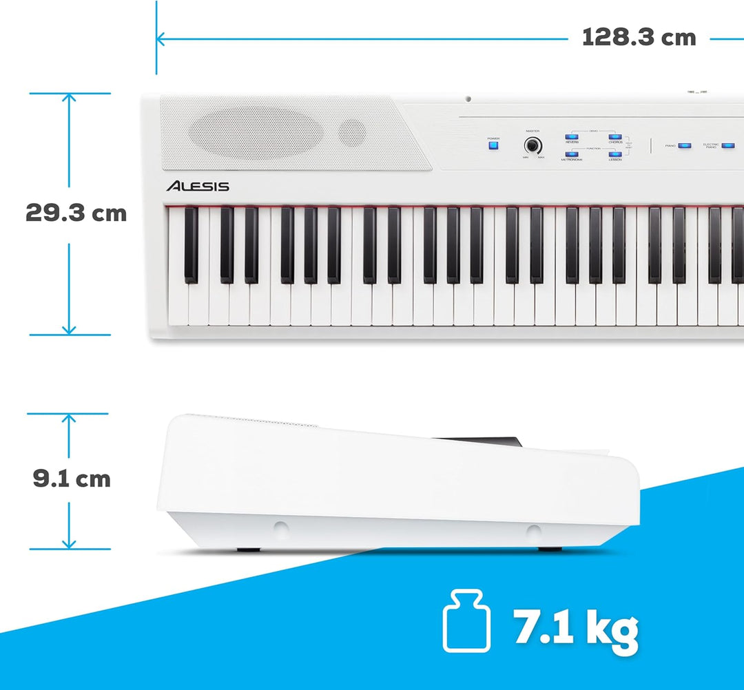 Alesis Recital White - 88-Tasten Einsteiger Digital Piano / E Keyboard mit halbgewichteten Tasten,ei