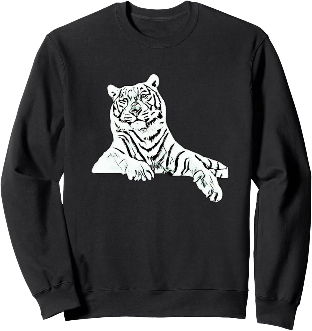 Tiger Motiv Raubkatzen Dschungel Katzen Zähne Krallen Tiger Sweatshirt
