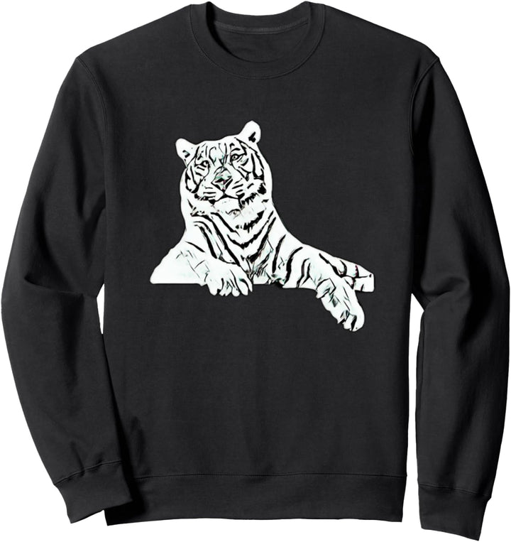 Tiger Motiv Raubkatzen Dschungel Katzen Zähne Krallen Tiger Sweatshirt