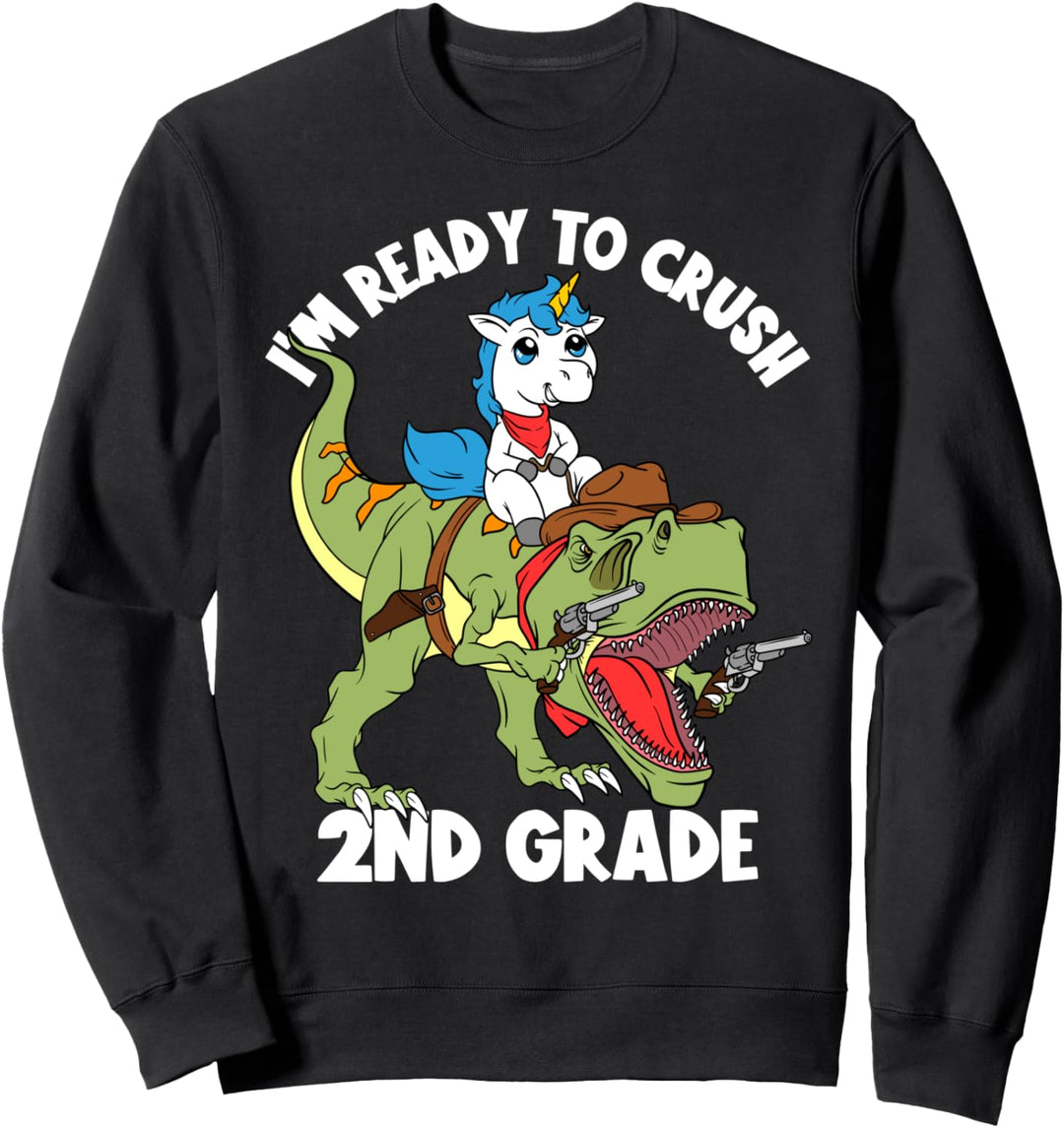 I'm Ready To Crush 2nd Grade T-Rex Dinosaurier Back To School Sweatshirt
