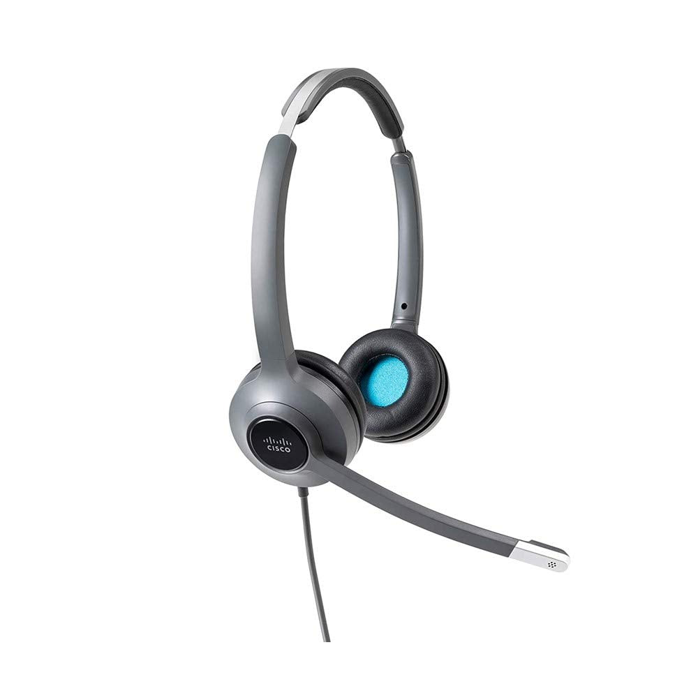 Cisco Systems Headset 522, kabelgebundenes Dual-On-Ear-3,5-mm-Headset mit USB-C-Adapter, dunkelgrau,