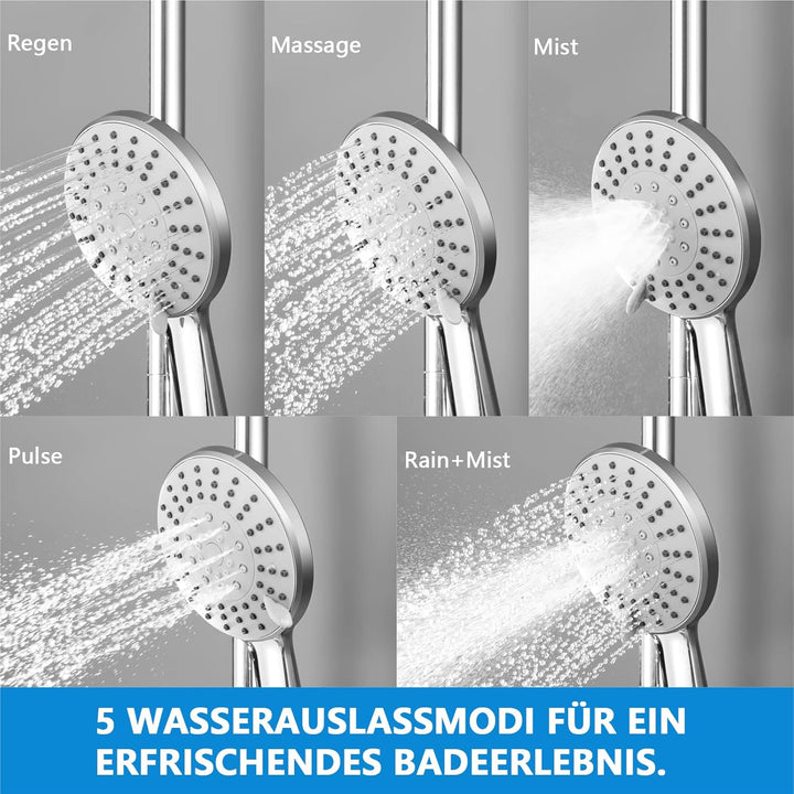 KOMIRO Duschsystem ohne Armatur, Regendusche ohne armatur Duschstangeset Duschsäule Set Duschset mit