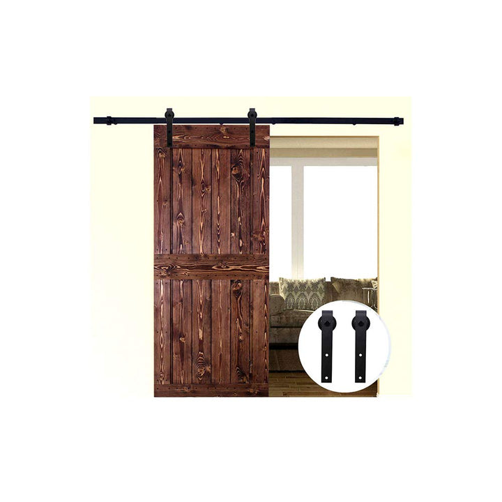 LWZH 4FT/122 cm Schiebetürbeschlag Set Barn Door Hardware Kit Laufschienen für Schiebetür Hängeschie