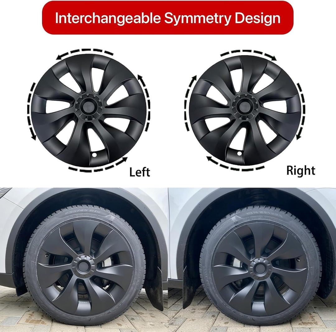 KAVANIC 4PCS Model Y Radabdeckung 19 Zoll Cyclone Style Matt Schwarz Tesla Model Y Radkappen für 202