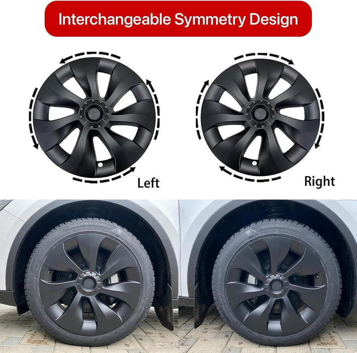 KAVANIC 4PCS Model Y Radabdeckung 19 Zoll Cyclone Style Matt Schwarz Tesla Model Y Radkappen für 202