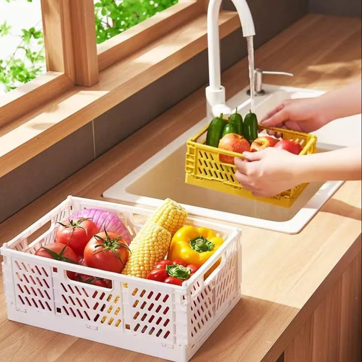 6 Stück Klappbox,Klappkiste Körbe Aufbewahrung Zusammenklappbarer Tragbar Aufbewahrunskisten Bunt au