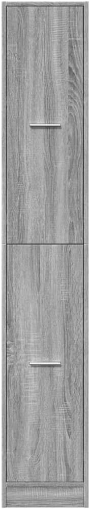 vidaXL Apothekenschrank, grau, 30 x 41 x 174,5 cm, Spanplatte, Apothekenschrank, Apothekenmöbel, Sch