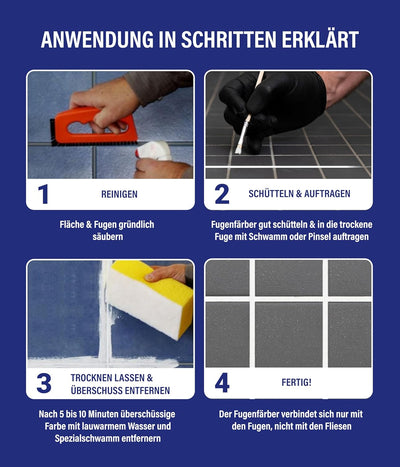 Karl Dahm – Fugenfärber-Set Weiss im Koffer I Fugenreparatur-Set mit Fugenfärber 120 ml (Fugenfarbe