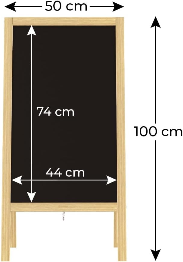 ALLboards Kundenstopper mit naturlackierten Holzrahmen 100x60cm, Werbetafel, Gehwegaufsteller, Aufst