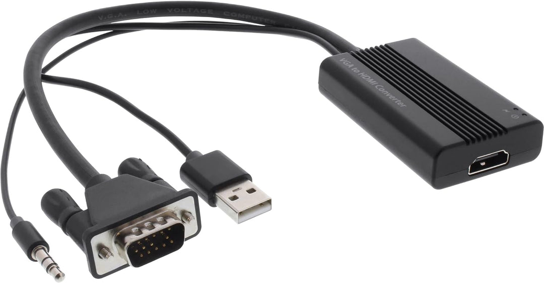 InLine® Konverter VGA+Audio zu HDMI, Eingang VGA und Klinke Audio Stereo, Ausgang HDMI, inkl. USB St
